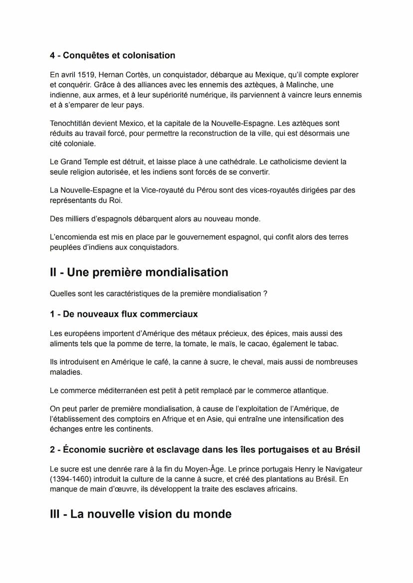 L'ouverture Atlantique : les conséquences de la
découverte du nouveau monde
I - Conquête et colonisation de l'Amérique
Pourquoi les européen
