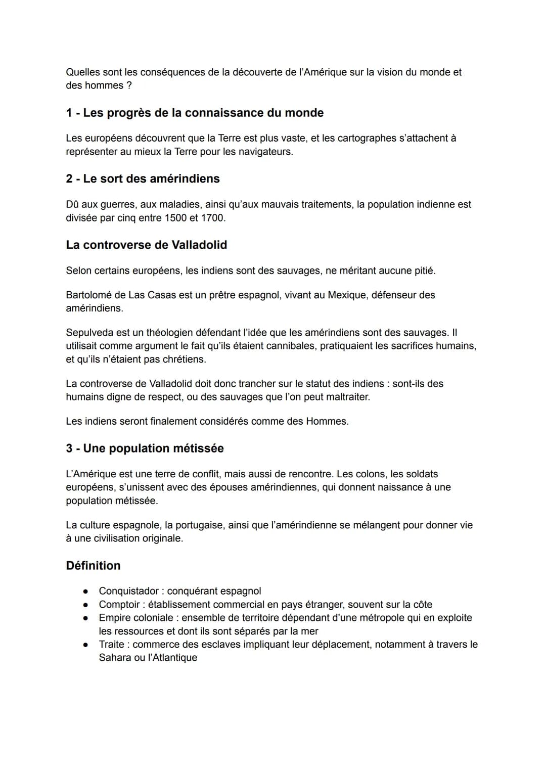 L'ouverture Atlantique : les conséquences de la
découverte du nouveau monde
I - Conquête et colonisation de l'Amérique
Pourquoi les européen