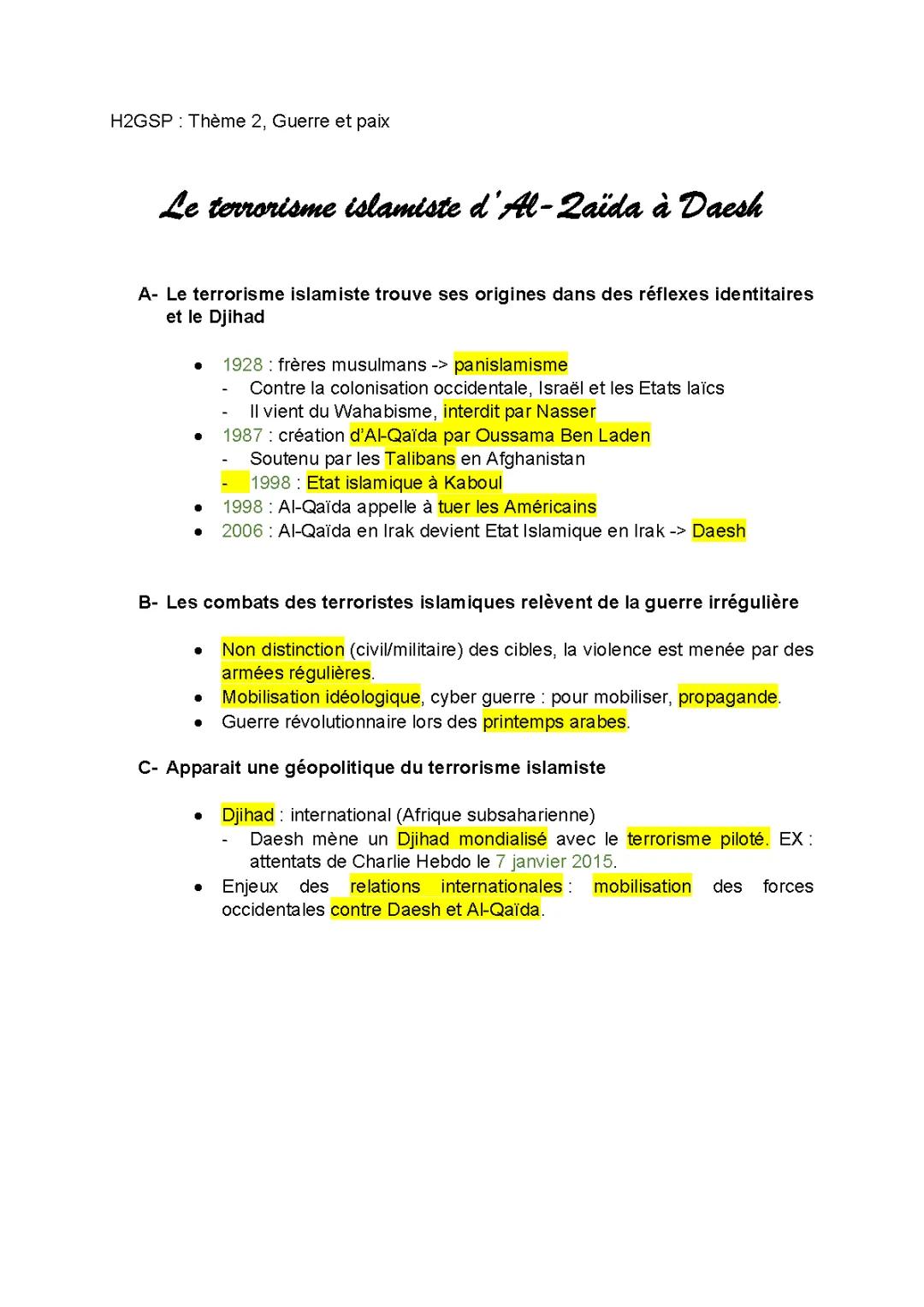 L'évolution du terrorisme islamique: d'Al-Qaïda à Daesh