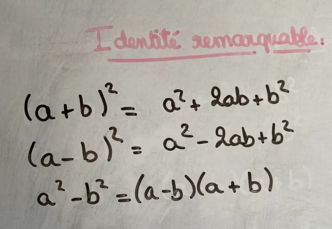 Tout sur les Identités Remarquables 3ème et Seconde - Formules et Exercices PDF