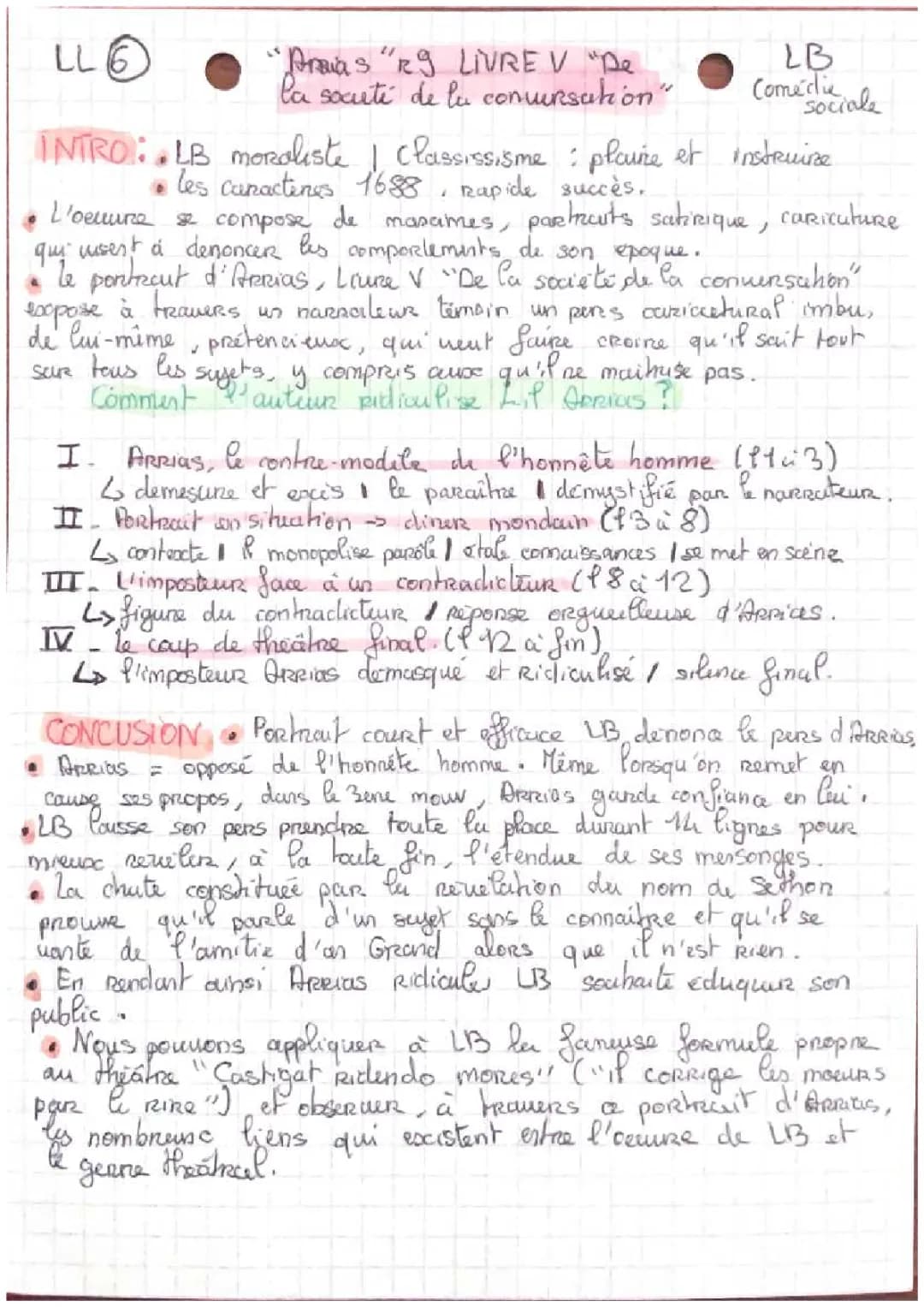 Explication Linéaire « Arrias » remarque 9, La Bruyère, « les caractères », Livre V : « De la société de la conversation »