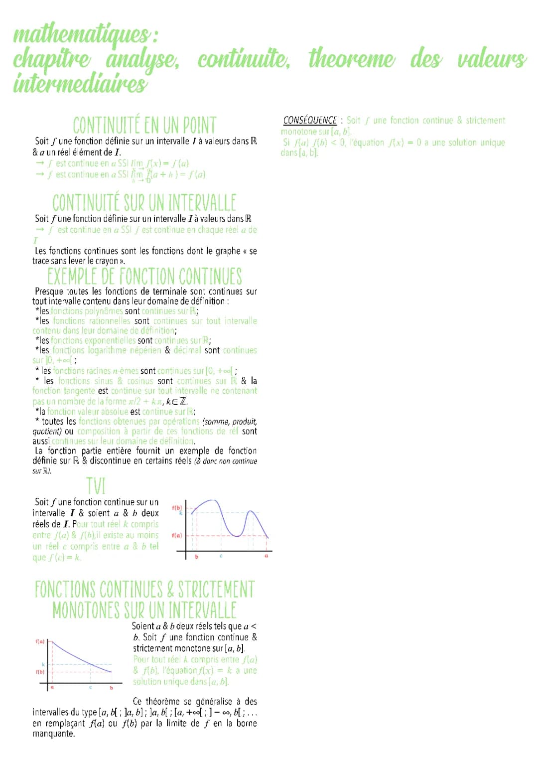 MATHS - CONTINUITÉ, TVI..