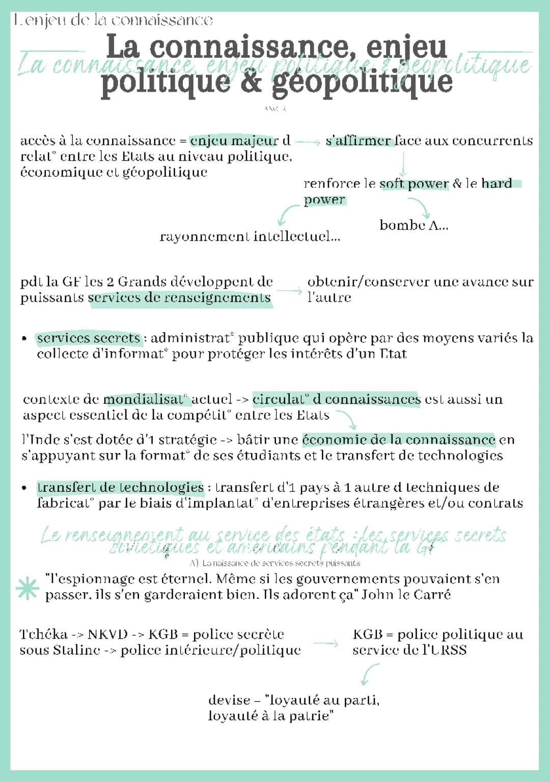 L’Enjeu de la Connaissance : Espionnage et Guerre Froide