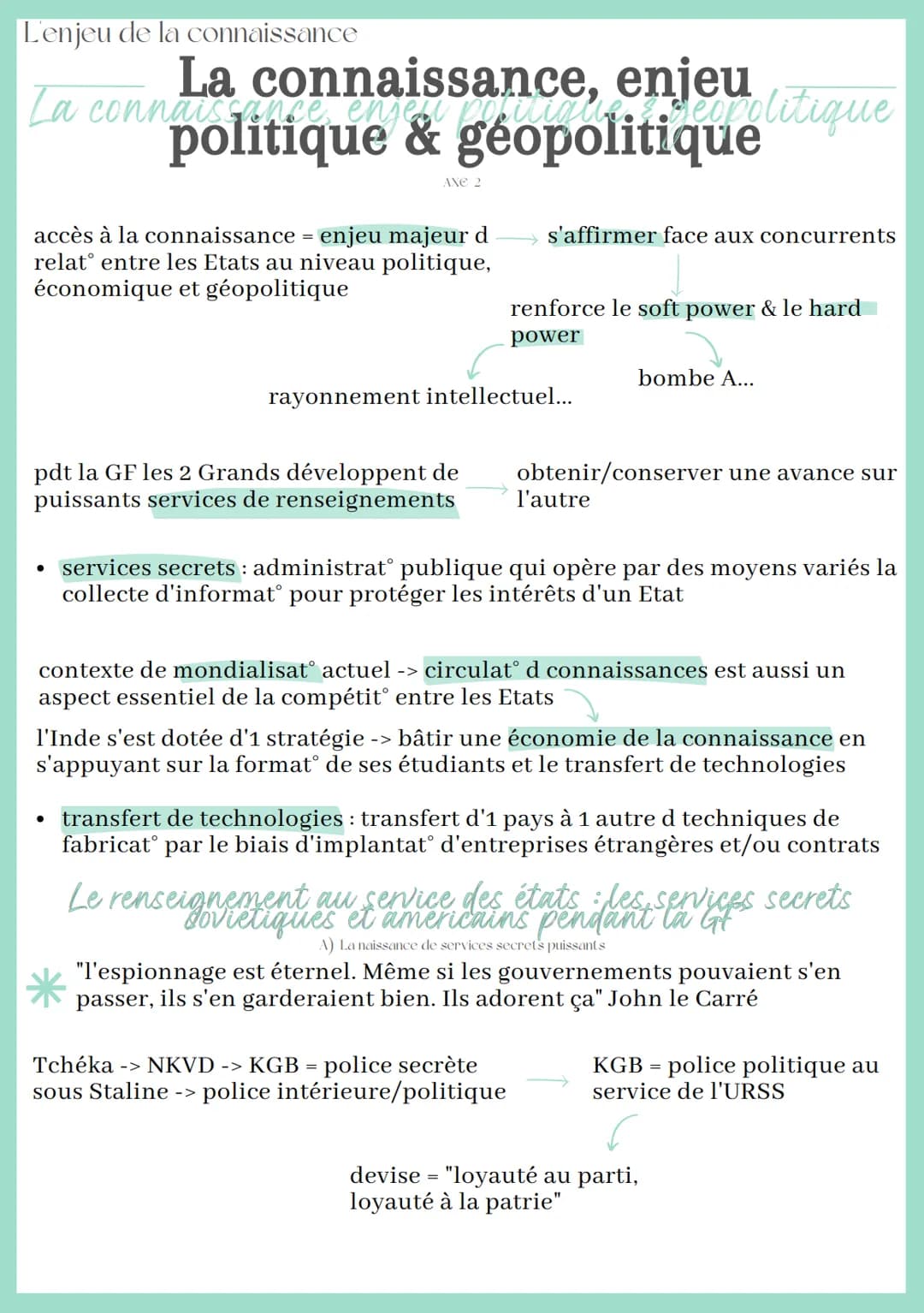 L'enjeu de la connaissance
La connaissance, enjeu
La connaissance ensen popitialiseopolitique
politique & géopolitique
AXE 2
accès à la conn