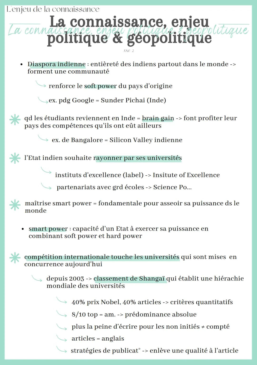 L'enjeu de la connaissance
La connaissance, enjeu
La connaissance ensen popitialiseopolitique
politique & géopolitique
AXE 2
accès à la conn