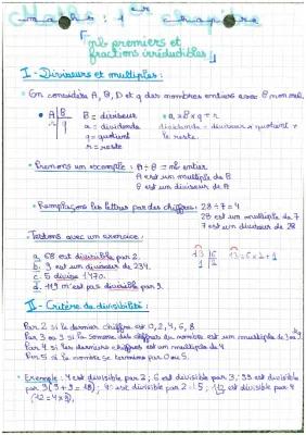 Know Chap 1 : maths/nb premiers et fractions irréductibles  thumbnail