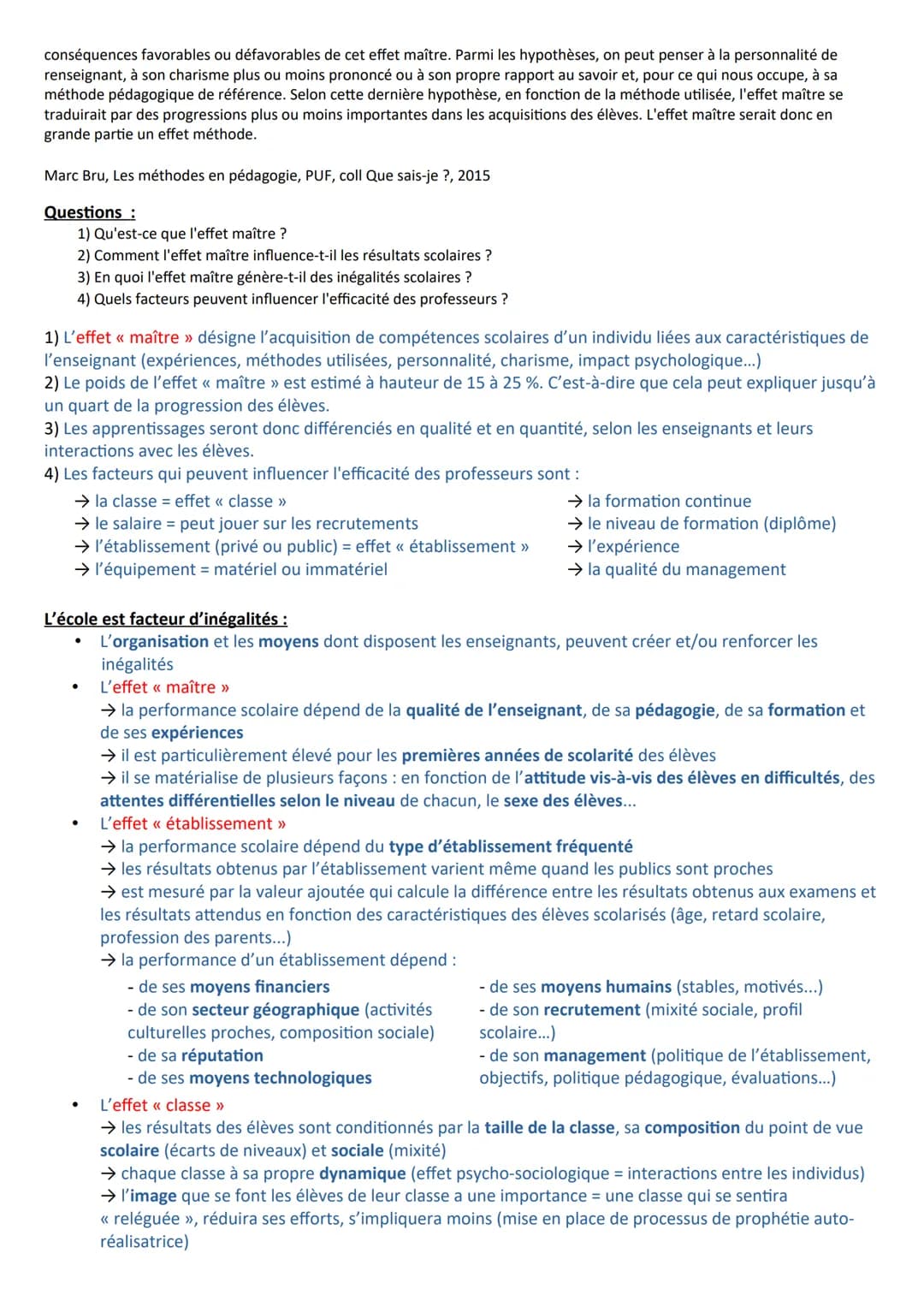 Chapitre 9 - Quelle est l'action de l'École sur les destins individuels et sur l'évolution
de la société ?
A la fin du chapitre, vous devez 