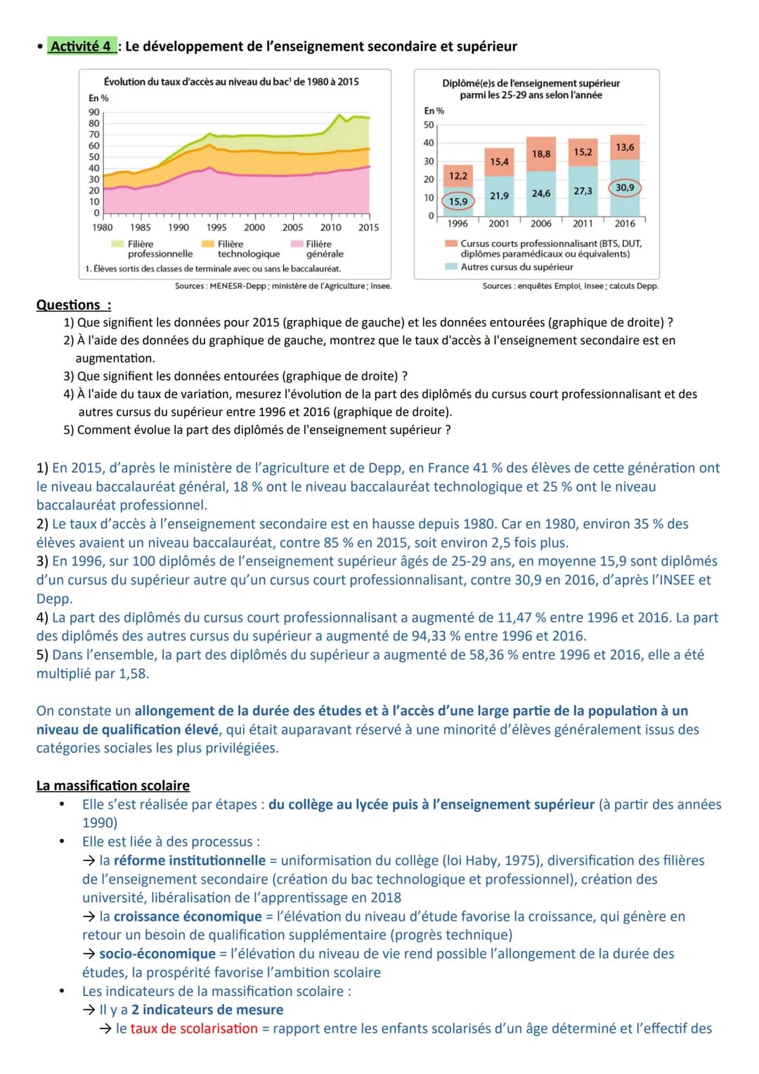 Chapitre 9 - Quelle est l'action de l'École sur les destins individuels et sur l'évolution
de la société ?
A la fin du chapitre, vous devez 