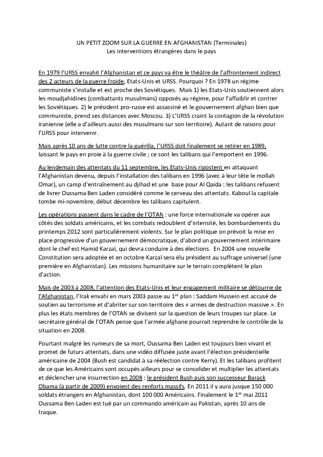 Histoire des conflits en Afghanistan