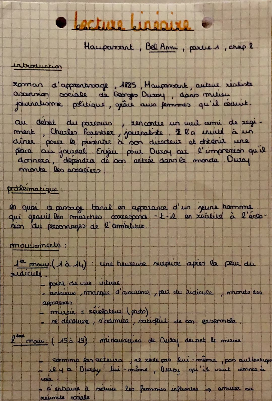 Analyse linéaire et commentaire de Bel-Ami - chapitre 2 partie 1