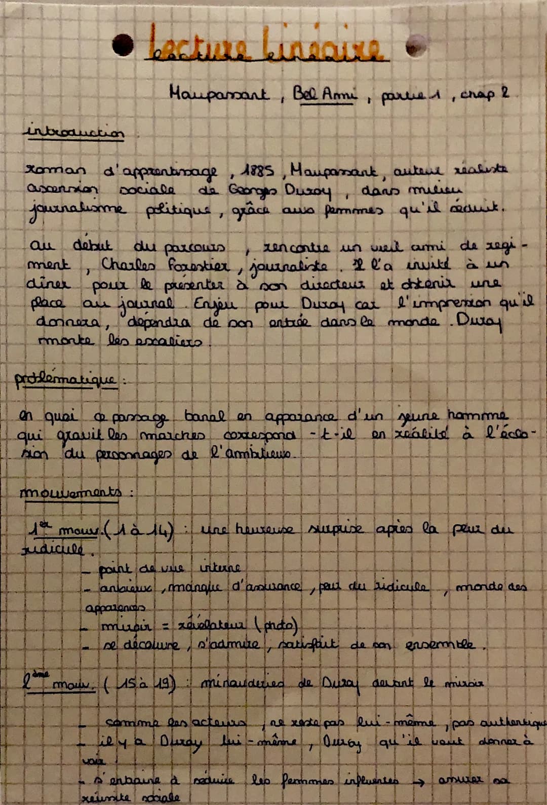 introduction
● Lecture bin dire
Maupassant, Bel Ami
xoman
ascension sociale
d'apprentissage
7
1
mouvements:
10 mouv. (1 à 14)
ridicule
de Ge