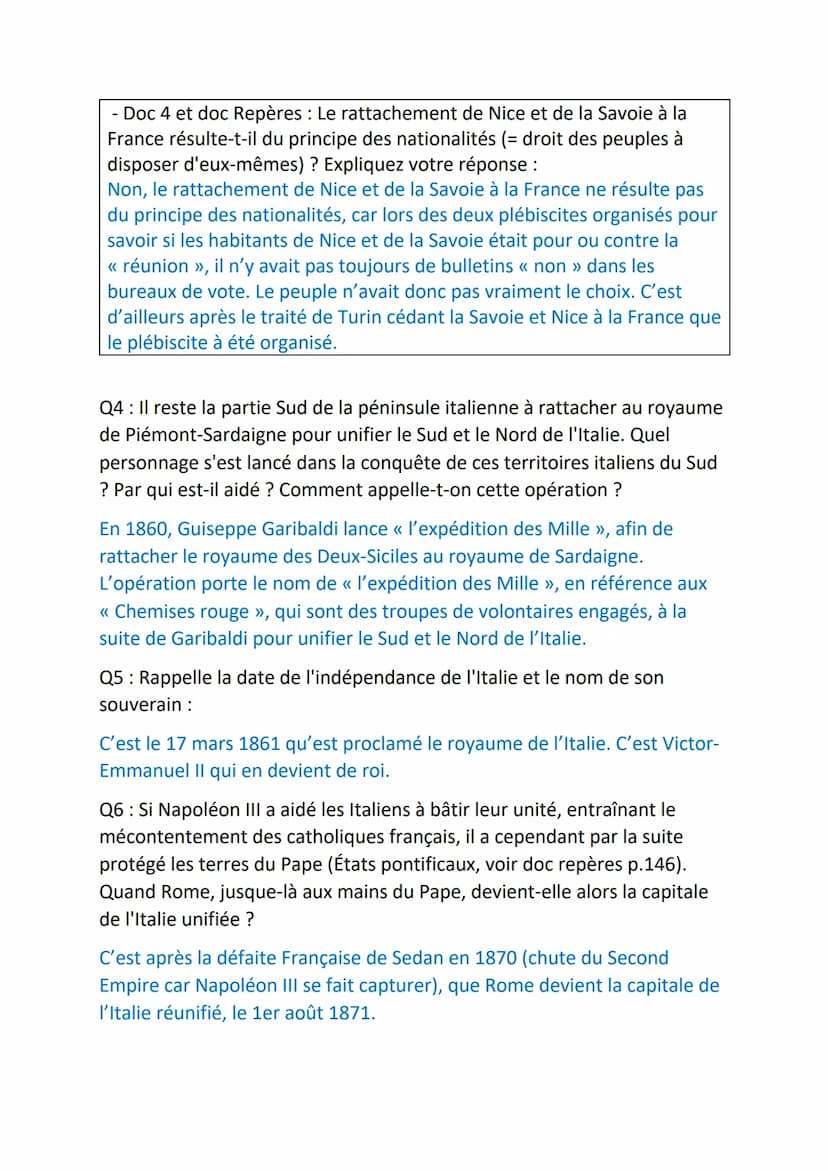 Chap H5 : La France et la construction de nouveaux États par la guerre
et la diplomatie.
Introduction : A vous de rédiger votre propre intro