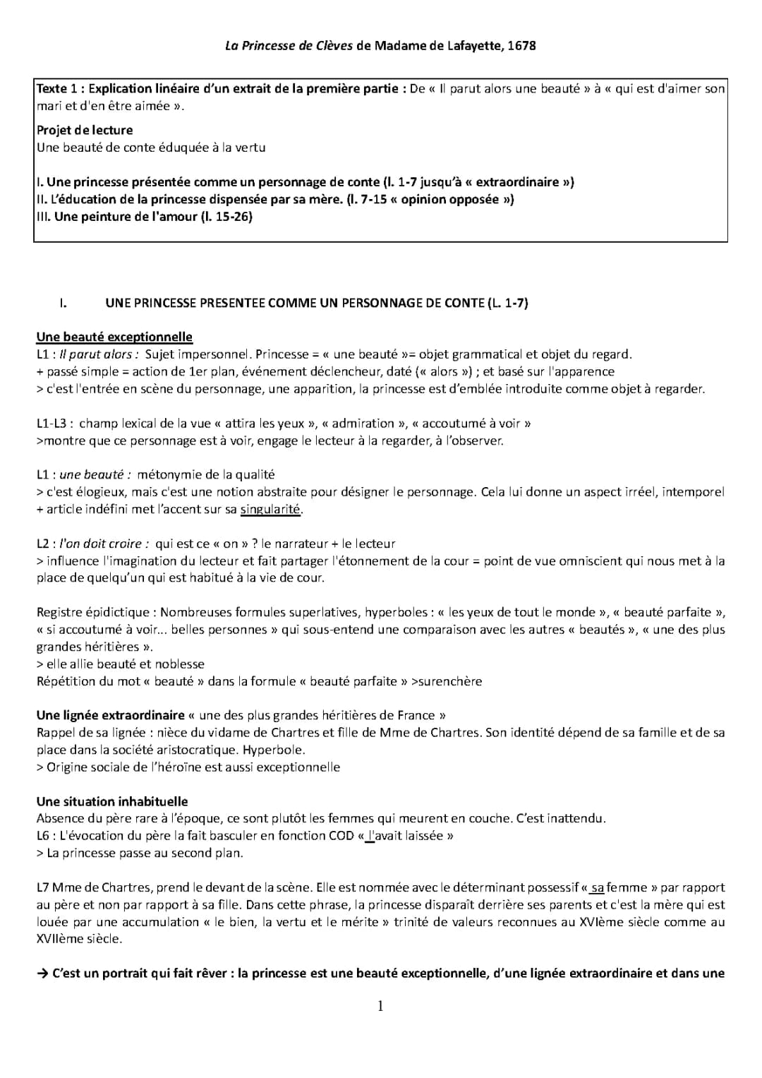 Analyse de la scène du bal dans La Princesse de Clèves - PDF