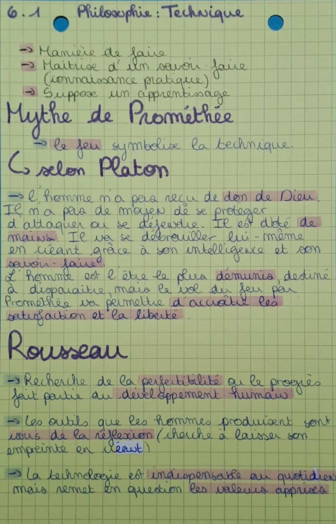 6.9
Philosophie: Technique
→ Maniere de faire
- Maitrise d' un savou faire.
(connaissance pratique).
- Suppose un apprentissage
Mythe de Pro