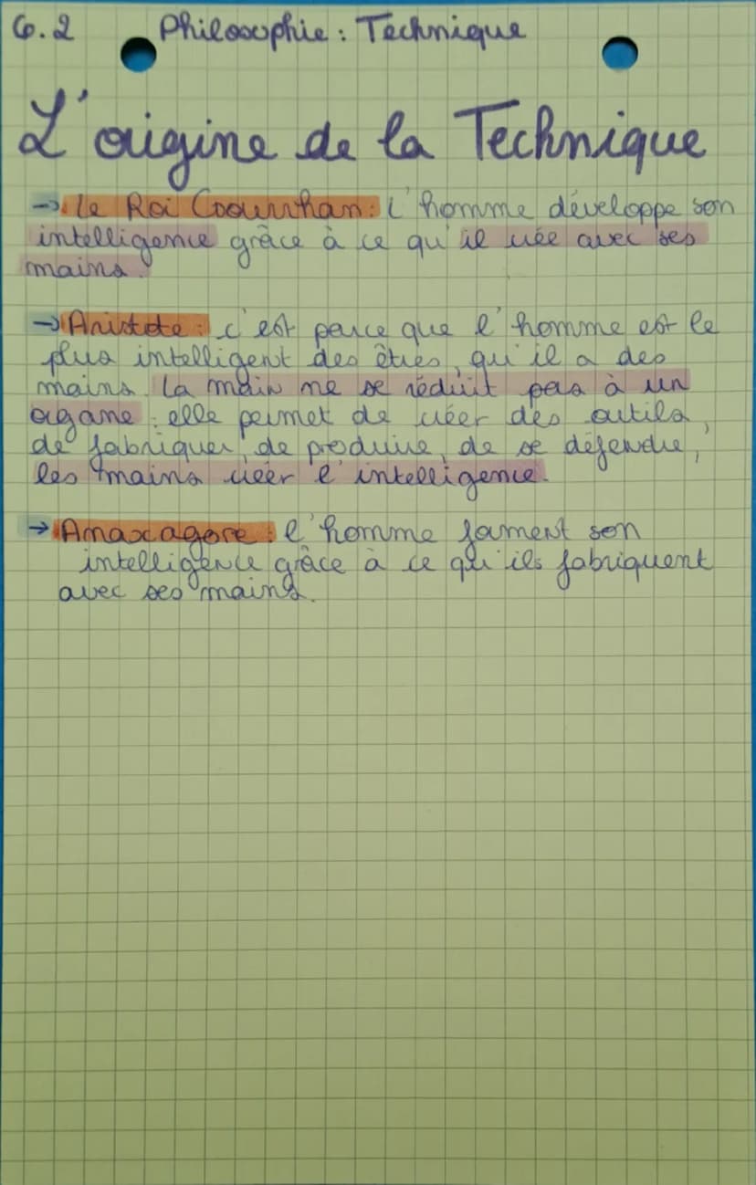 6.9
Philosophie: Technique
→ Maniere de faire
- Maitrise d' un savou faire.
(connaissance pratique).
- Suppose un apprentissage
Mythe de Pro
