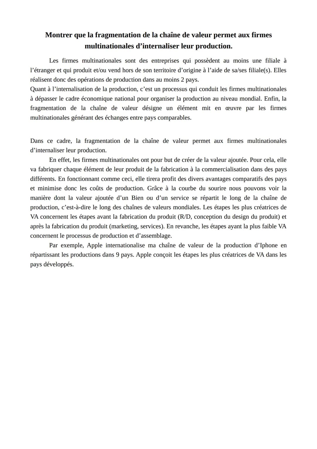 Distinguez les notions d'avantages absolus et d'avantages comparatifs.
La théorie des avantages absolus d'A.Smith est un modèle simplifié du