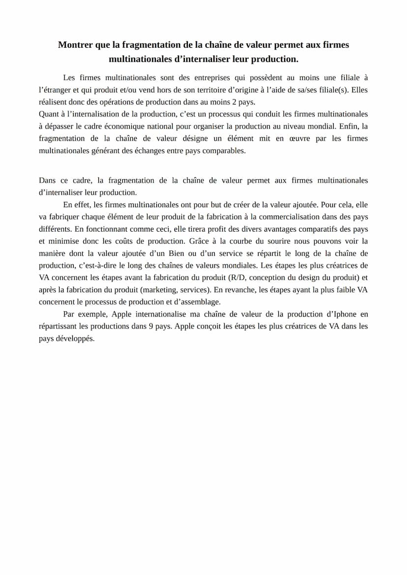 Distinguez les notions d'avantages absolus et d'avantages comparatifs.
La théorie des avantages absolus d'A.Smith est un modèle simplifié du
