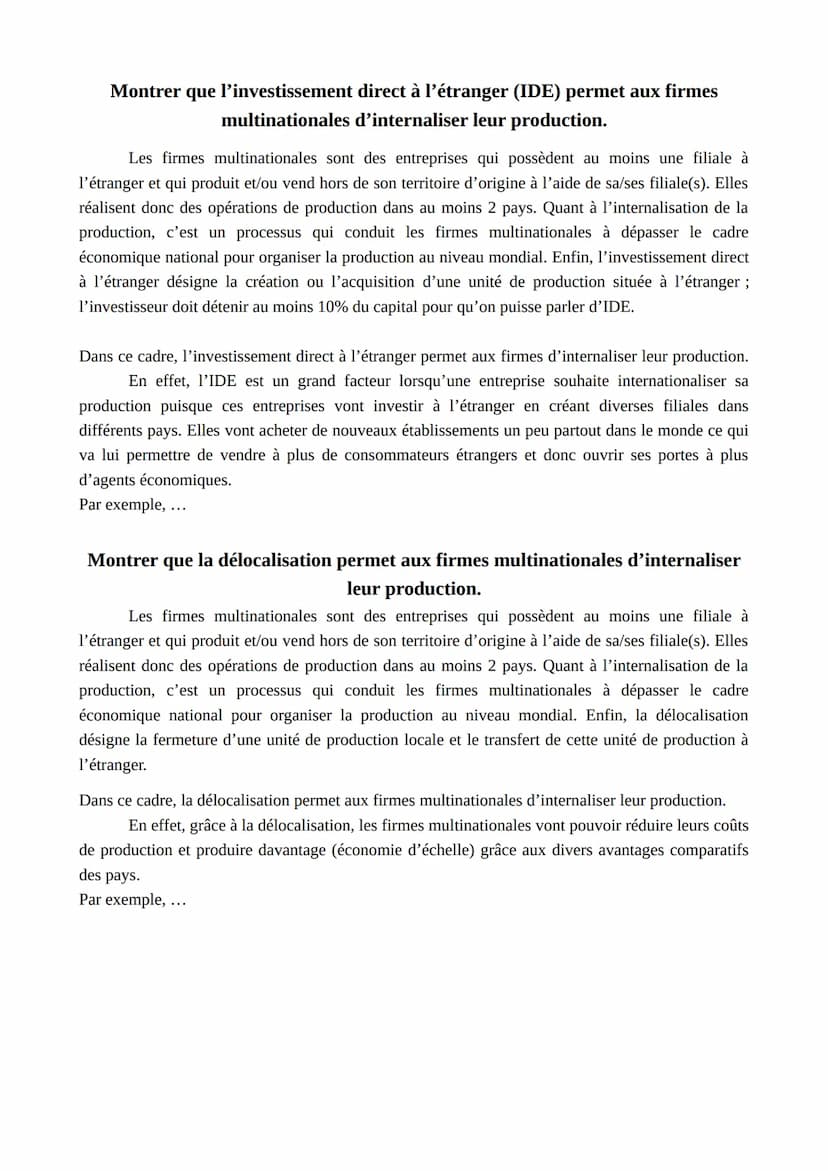 Distinguez les notions d'avantages absolus et d'avantages comparatifs.
La théorie des avantages absolus d'A.Smith est un modèle simplifié du