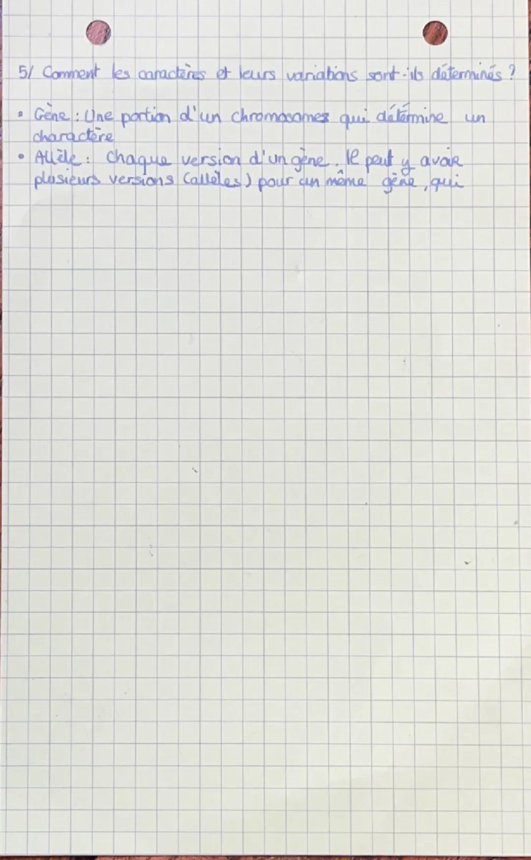 # Origine des caractères d'un individu

1/ Caractères et variations

- Caractères : traits observables d'un individu (ex : couleur des yeux,
