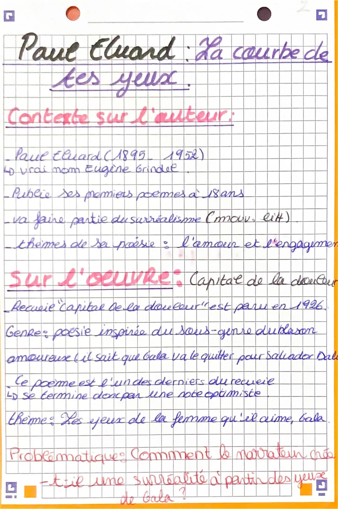 r
Paul Eluard. La courbe de
tes yeux
Contexte sur l'auteur.
Paul Eluard (1895 1952)
to vrai nom Eugine Grindel
-Publie ses premiers poemes a