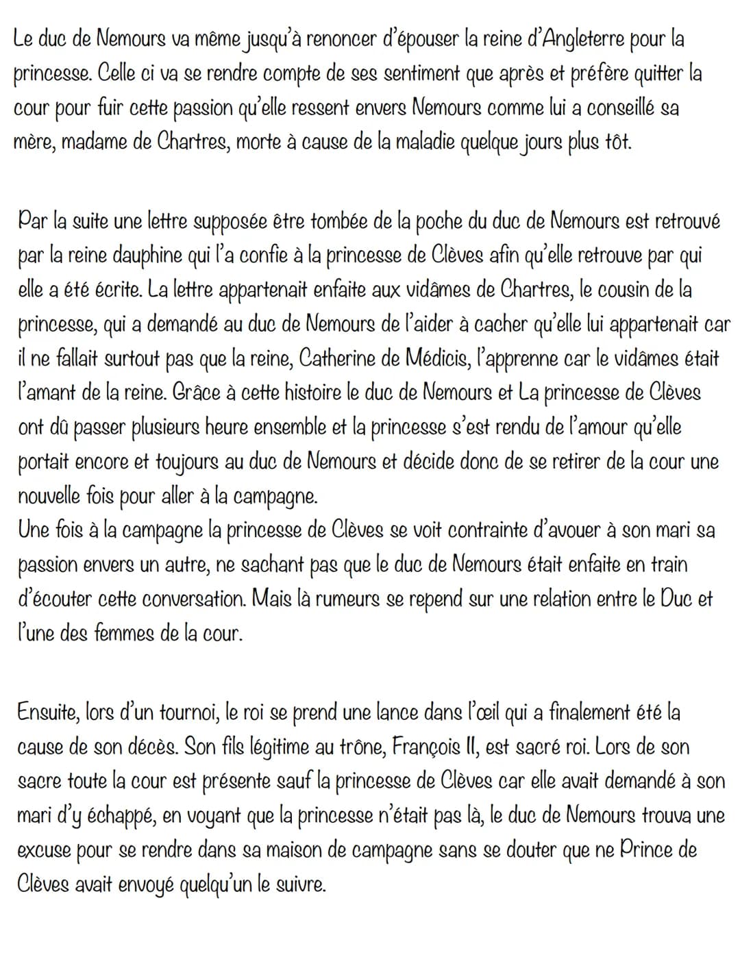 La princesse de Clèves
La princesse de Clèves est un roman écrit par Marie Madeleine de La
Fayette et publié en 1678. Ce roman raconte l'his