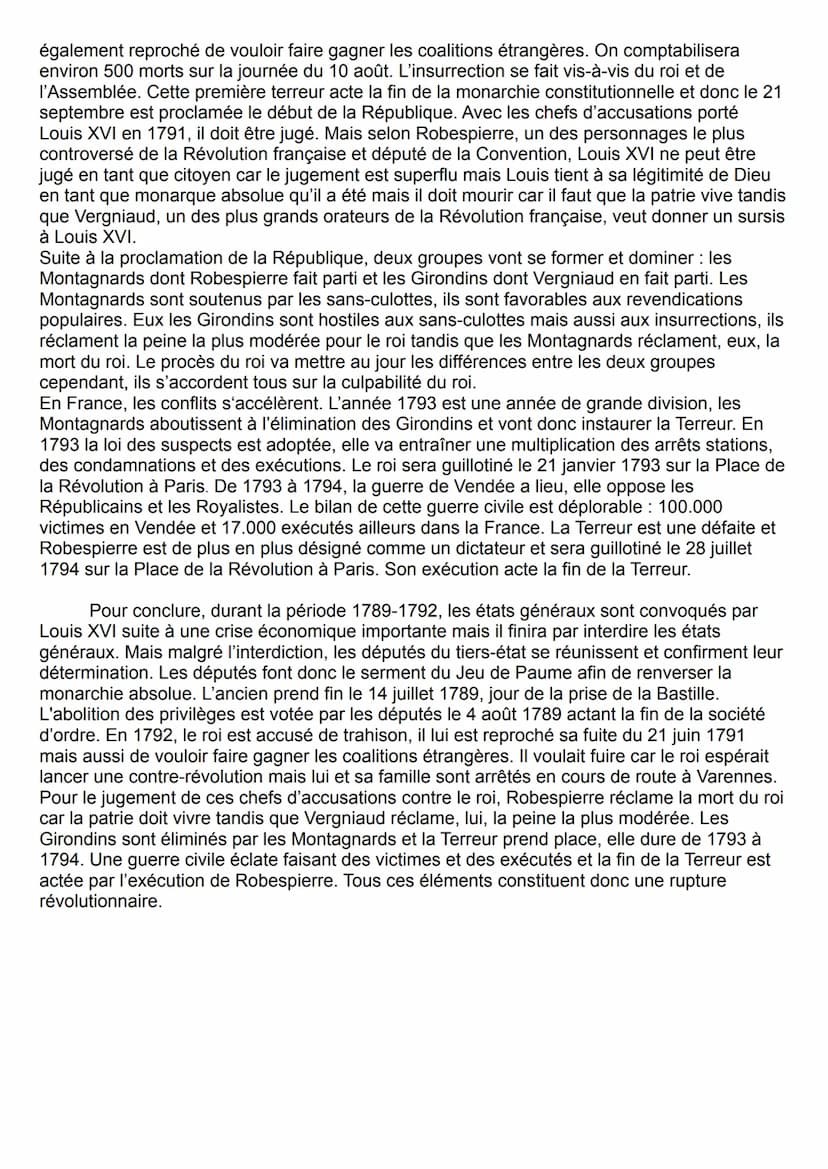 1F
Histoire
15/11/21
De 1789 à 1793, c'est une période pendant laquelle on observe des bouleversements
qui commencent par la Révolution fran