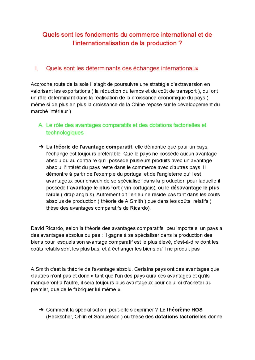Le commerce international 