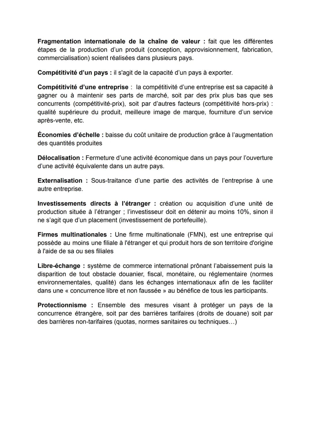 Quels sont les fondements du commerce international et de
l'internationalisation de la production ?
I.
Quels sont les déterminants des échan