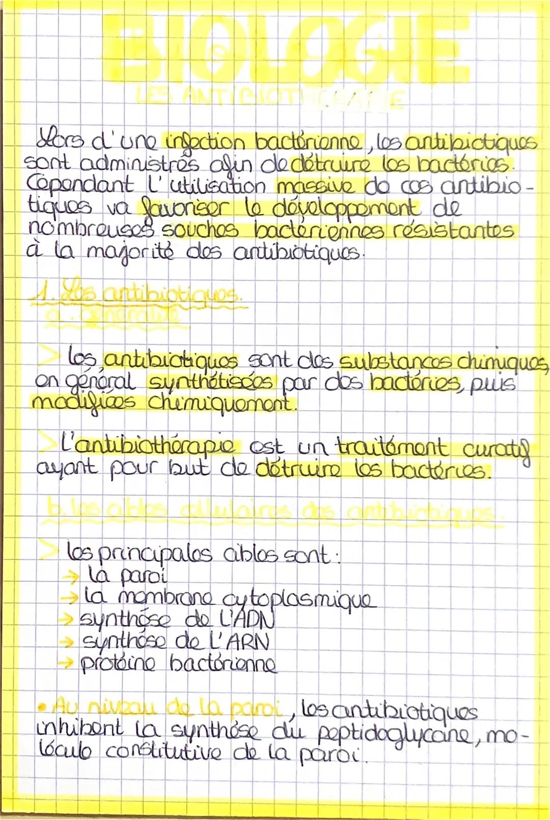 Hors d'une infection bactérienne, los antibiotiques
sont administres afin de détruire los bacterias.
Cependant l'utilisation massive do cos 