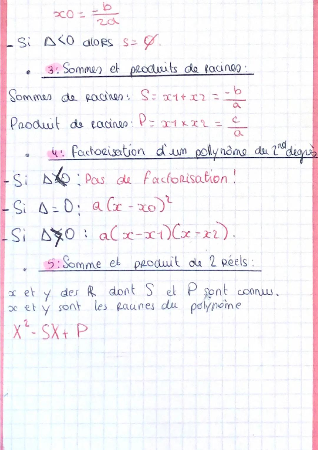 Maths
>> Second degres et équations...
1: forme canonique:
la forme canonique est sous la forme!
f(x)= a (x-x)² + B
Comment calculen x
?
x=-