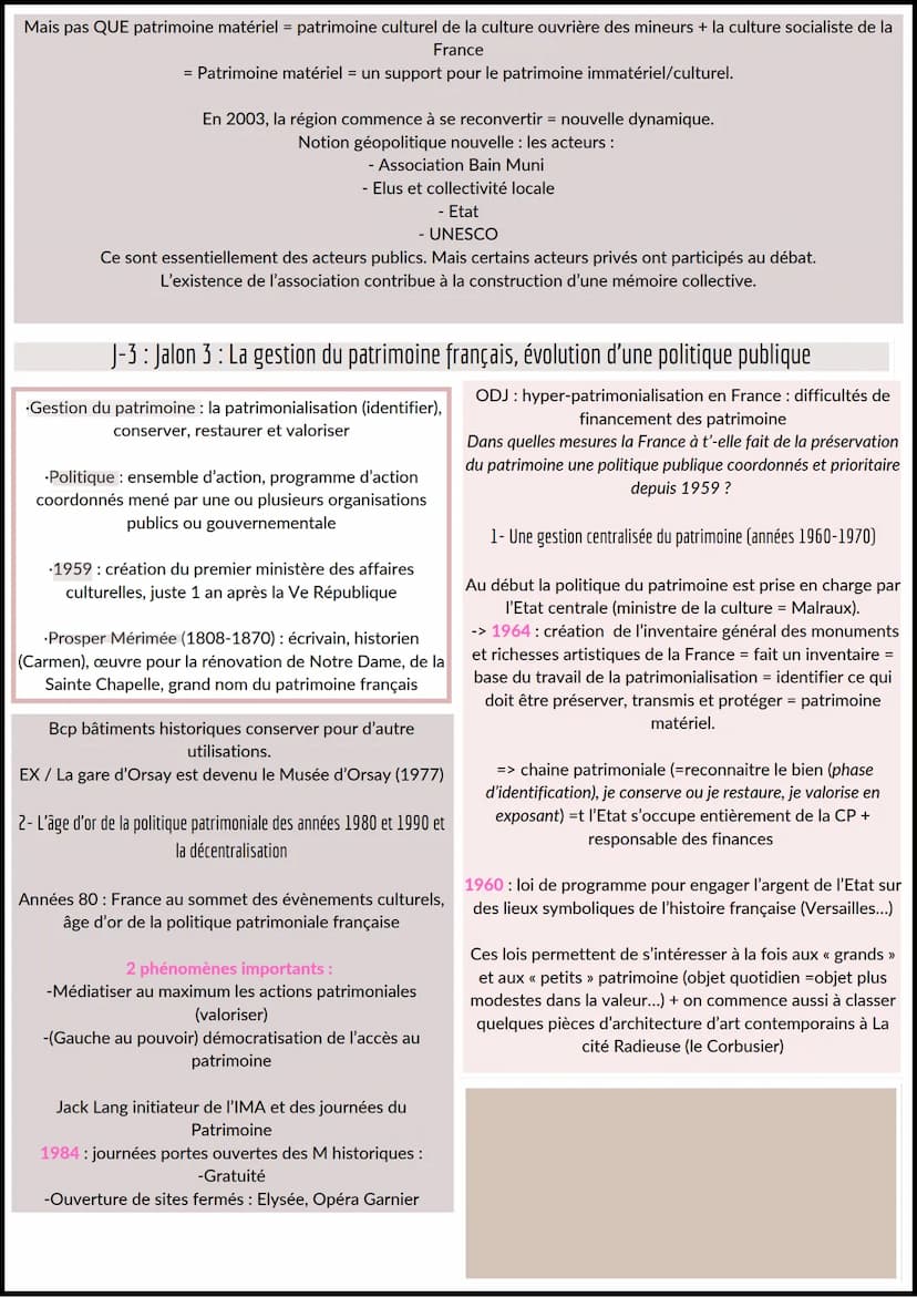 fiches révision
Identifier, valoriser et protéger le patrimoine
Quels sont les enjeux du patrimoine aujourd'hui ?
Chapitre introductif: La c