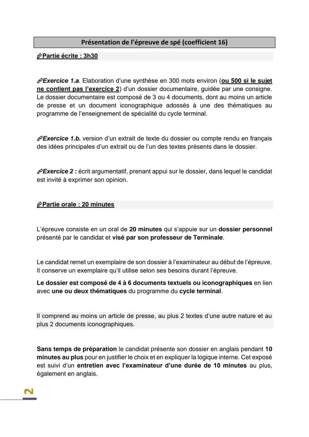Spécialité Anglais Monde Contemporain
Table of contents
Méthodologie
1.Présentation des épreuves écrites et orales p. 2/3
2. Le compte-rendu
