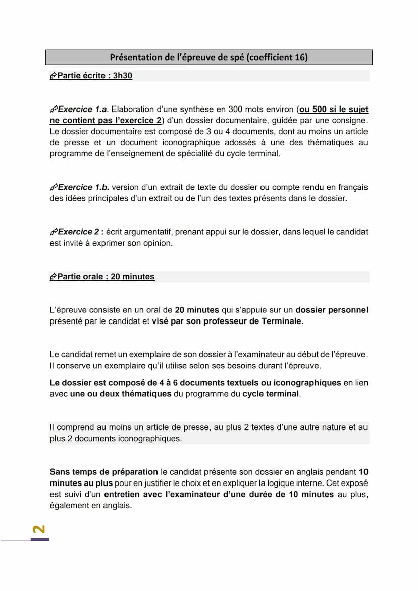 Spécialité Anglais Monde Contemporain
Table of contents
Méthodologie
1.Présentation des épreuves écrites et orales p. 2/3
2. Le compte-rendu