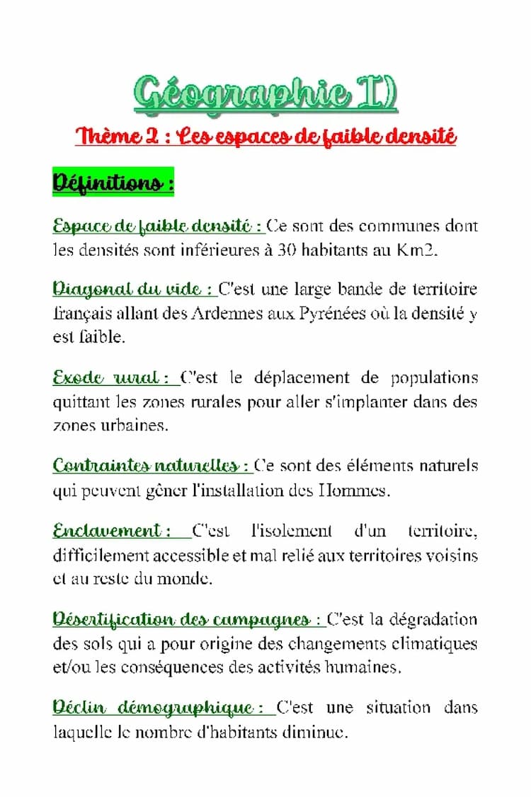 Know GEOGRAPHIE - Les espaces de faible densité thumbnail