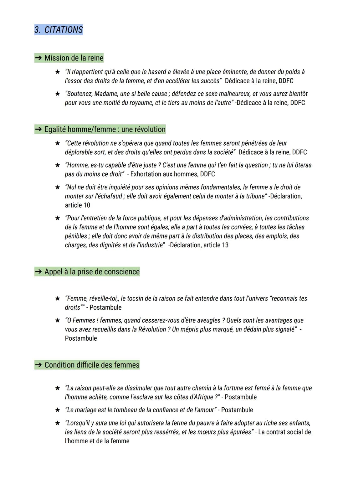 Complément de cours sur la DDFC et la litt. d'idées
1. STRUCTURE DE L'OEUVRE
→ "A la Reine" >>> dédicace, plaidoyer : discours qui défend un