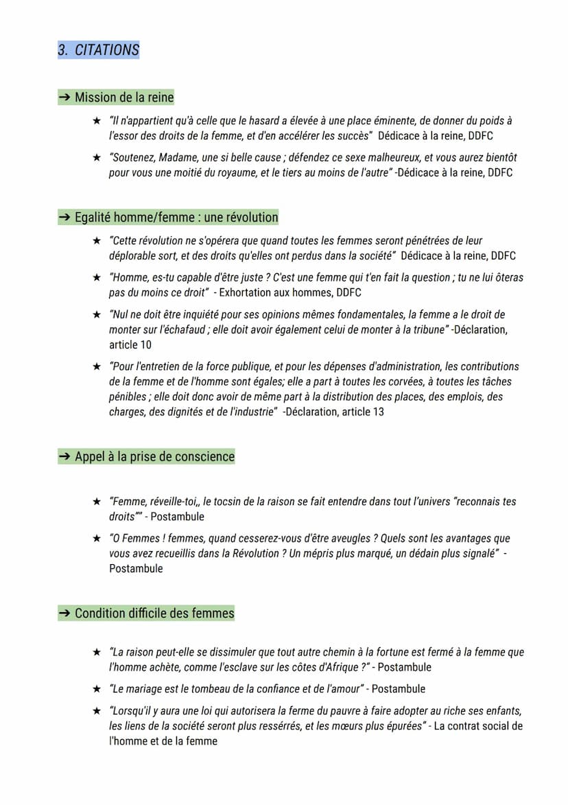 Complément de cours sur la DDFC et la litt. d'idées
1. STRUCTURE DE L'OEUVRE
→ "A la Reine" >>> dédicace, plaidoyer : discours qui défend un