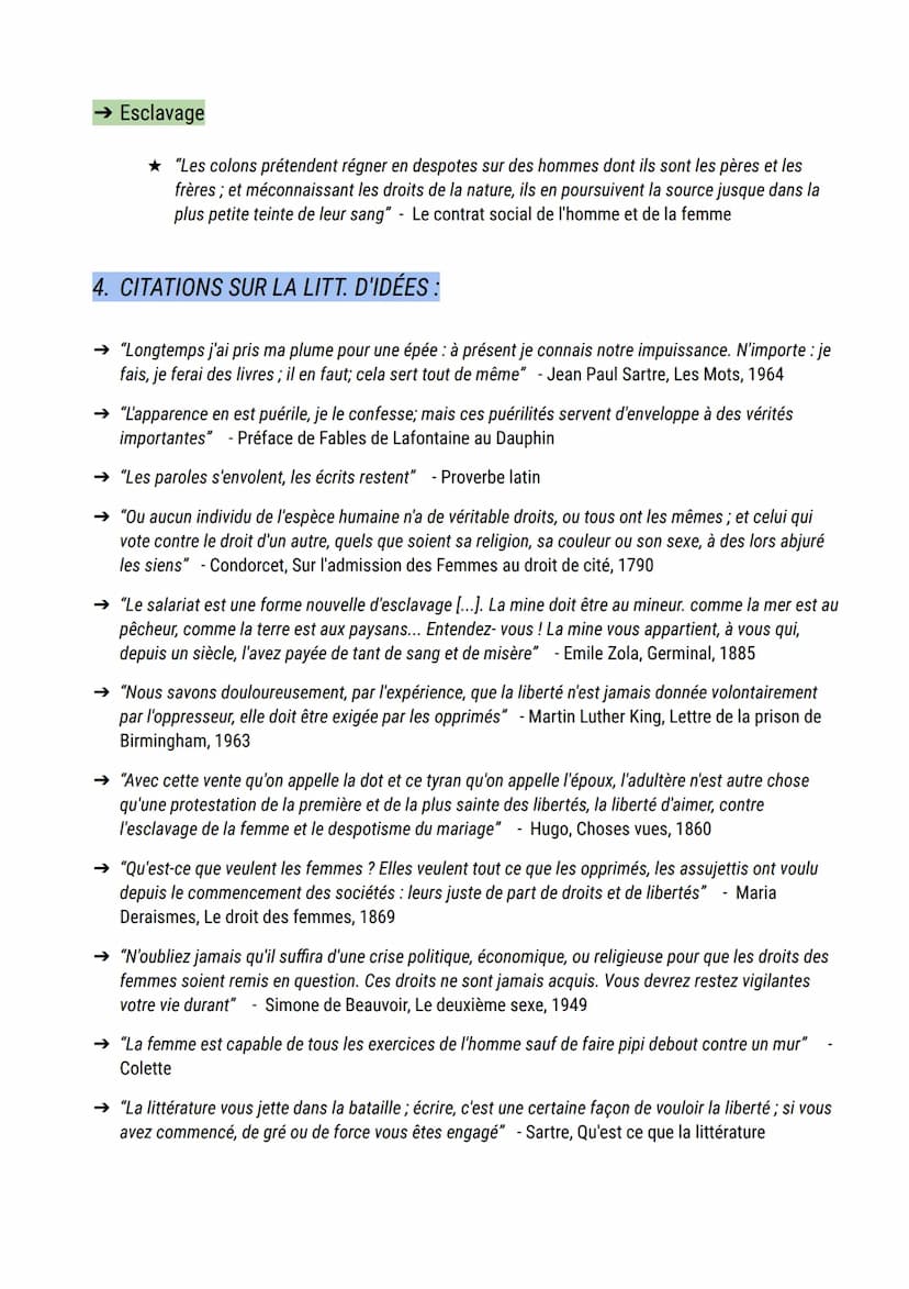 Complément de cours sur la DDFC et la litt. d'idées
1. STRUCTURE DE L'OEUVRE
→ "A la Reine" >>> dédicace, plaidoyer : discours qui défend un