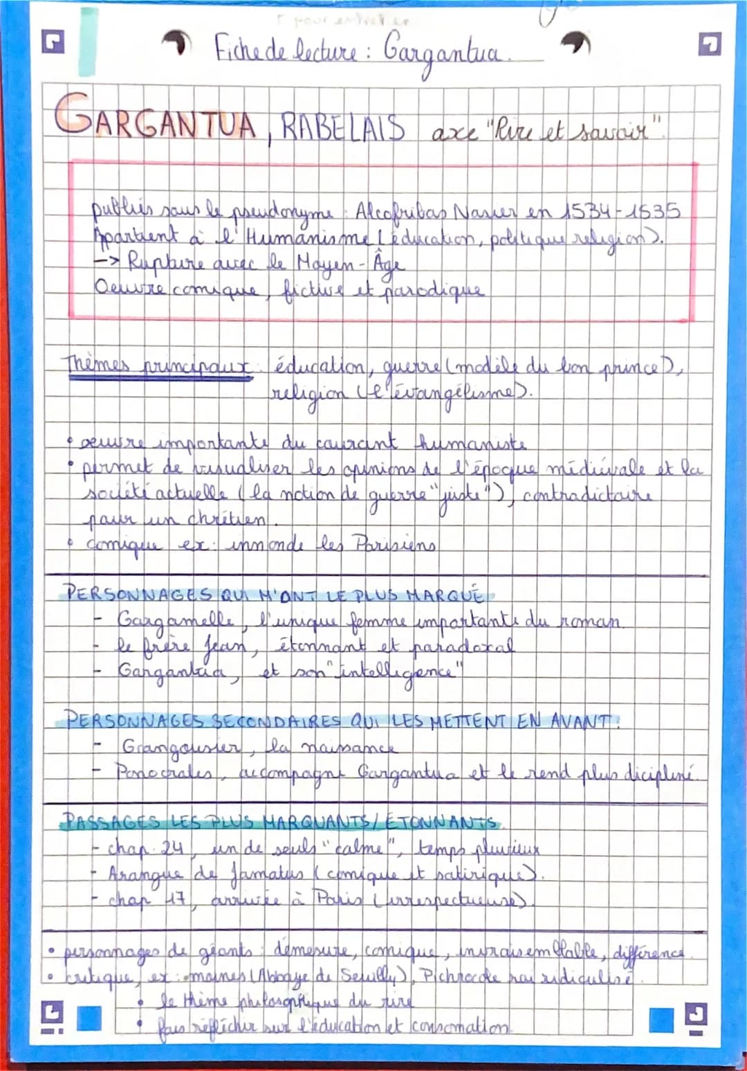 Gargantua Texte Original PDF et Résumé par Chapitre - Fiche de Lecture pour le Bac