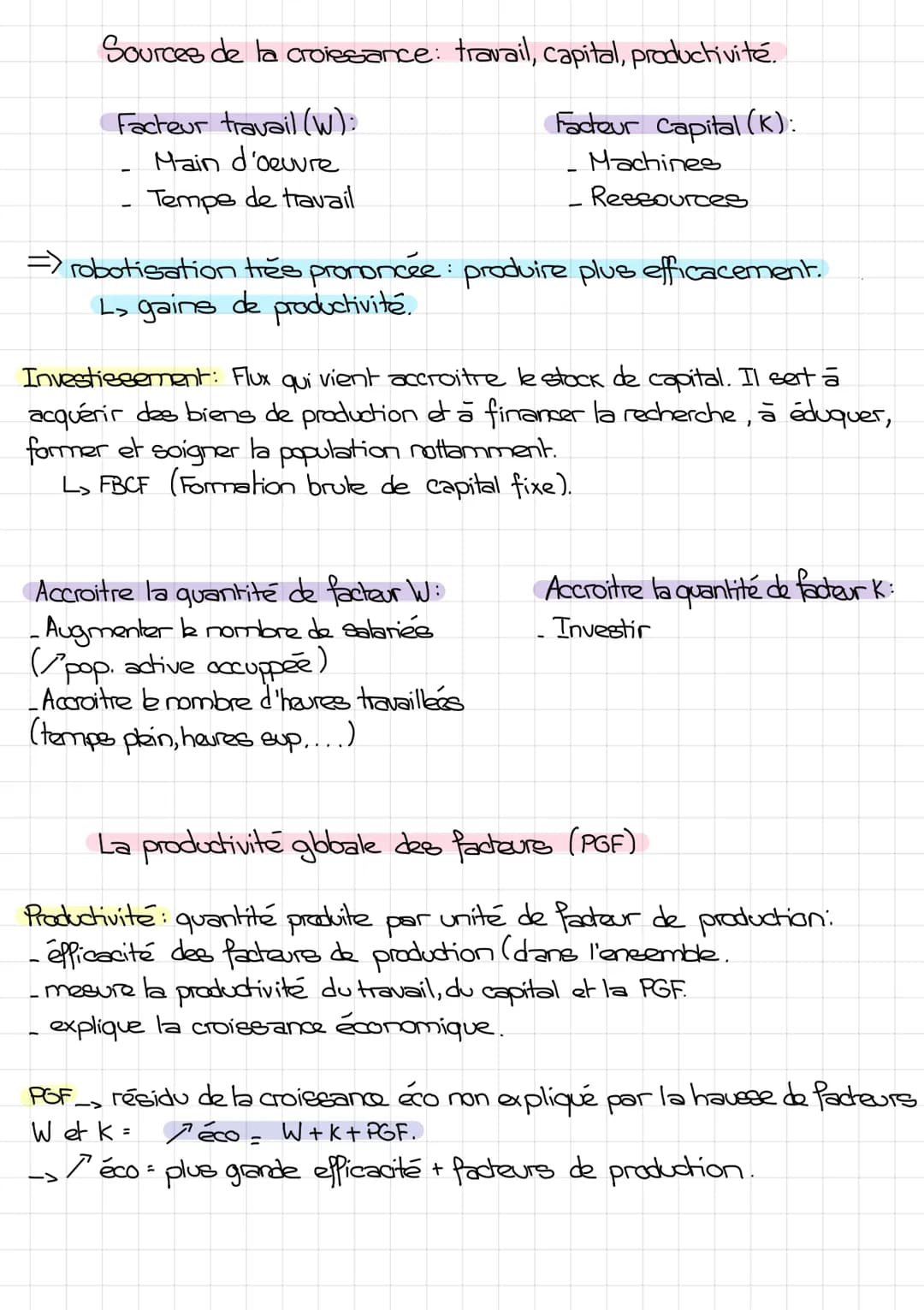 Chap 1:
Croissance Economique
PIB: Valeur de la richesse créée par l'activité économique sur un territoire
national pour une année mesurer l