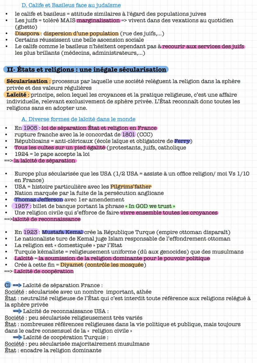 HGGSP
Thème 5 - Analyser les relations entre États et religions
État : une des formes d'organisation politique et juridique d'une société ou