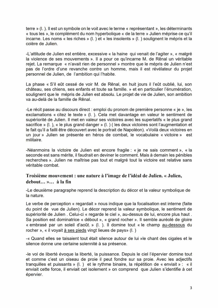 Texte de Stendhal
Julien prenait haleine un instant à l'ombre de ces grandes roches, et puis se
remettait à monter. Bientôt par un étroit se