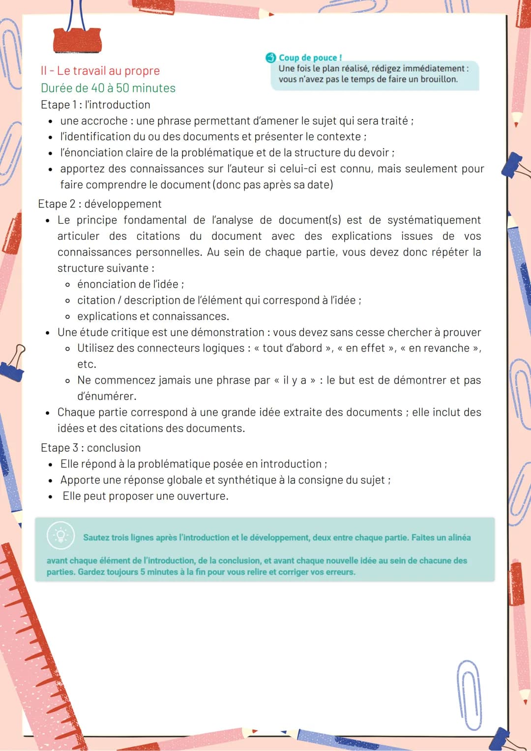 Histoire - Analyse de document
L'analyse de document consiste à faire comprendre un document à l'aide de vos
connaissances. Il faut donc :
●