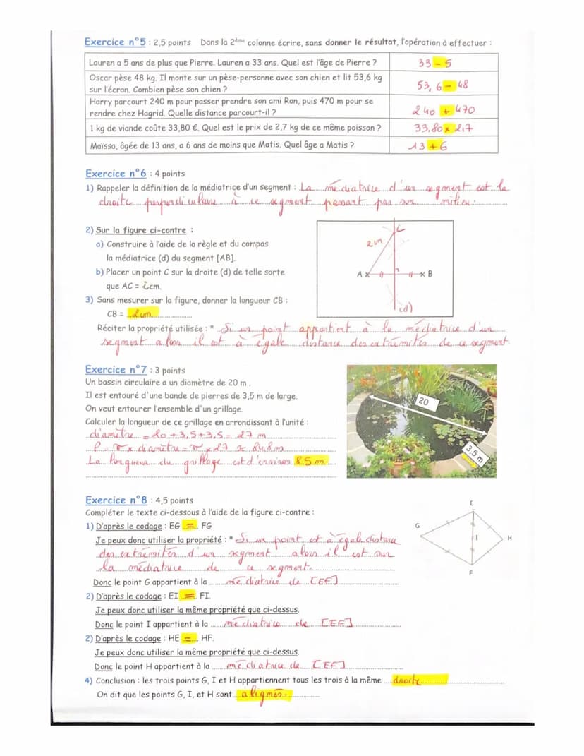 Nom :
Prénom :
Soin:
Total:
Note :
/1
/30
/20
Contrôle n°6
Cercles et médiatrices
Grandeurs et périmètres
et un exercice du contrôle 5
Consi