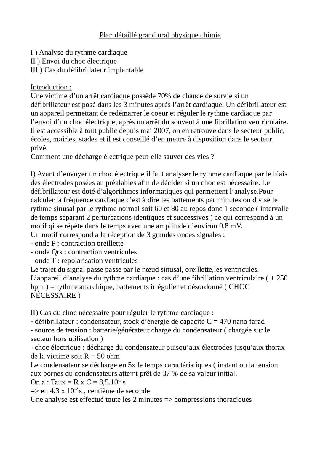 grand oral physique chimie