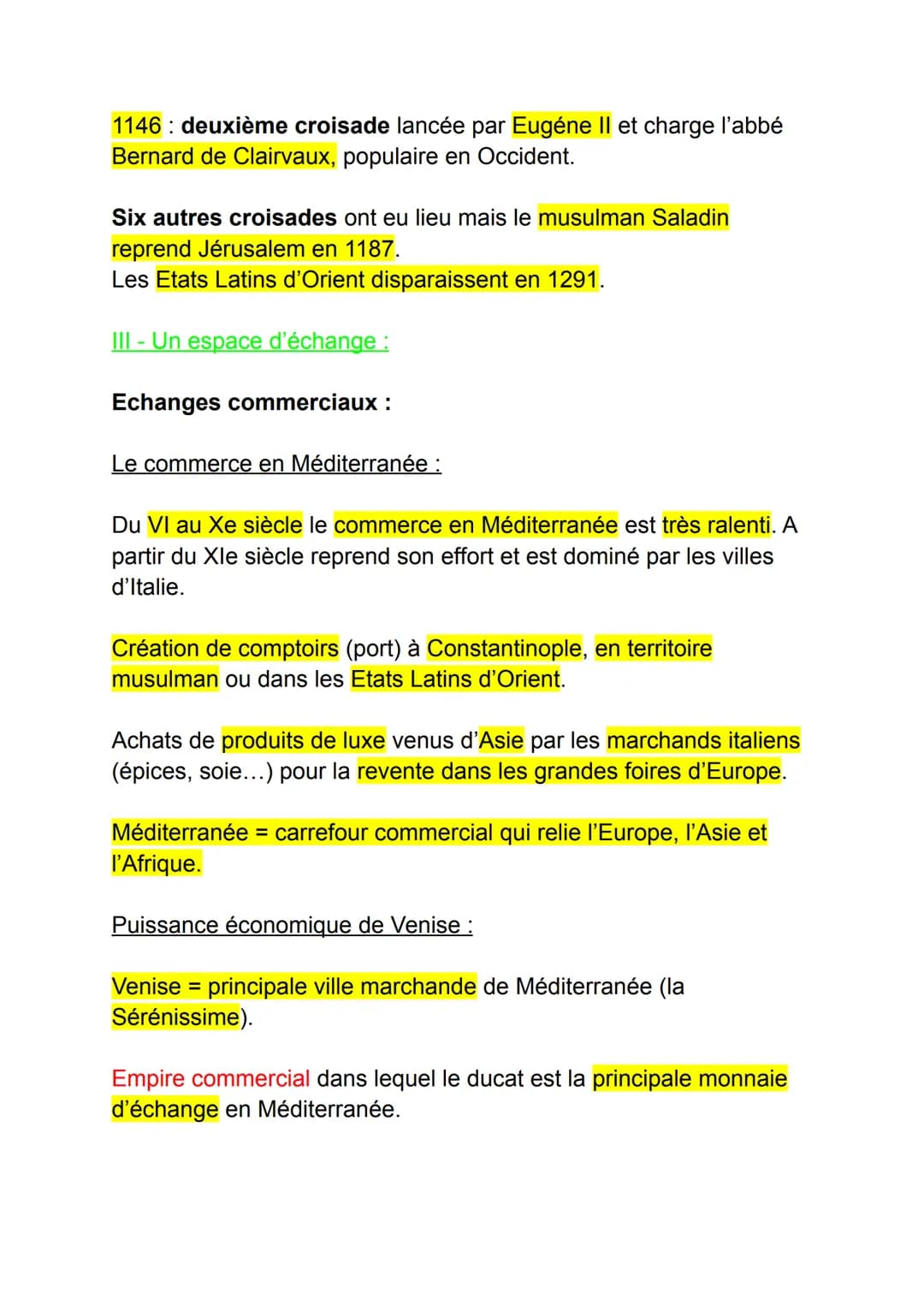 Histoire
Chapitre n°2 - La méditerranée médiévale: espace d'échanges et
de conflits
I-Les trois grandes civilisations méditerranéennes au XI