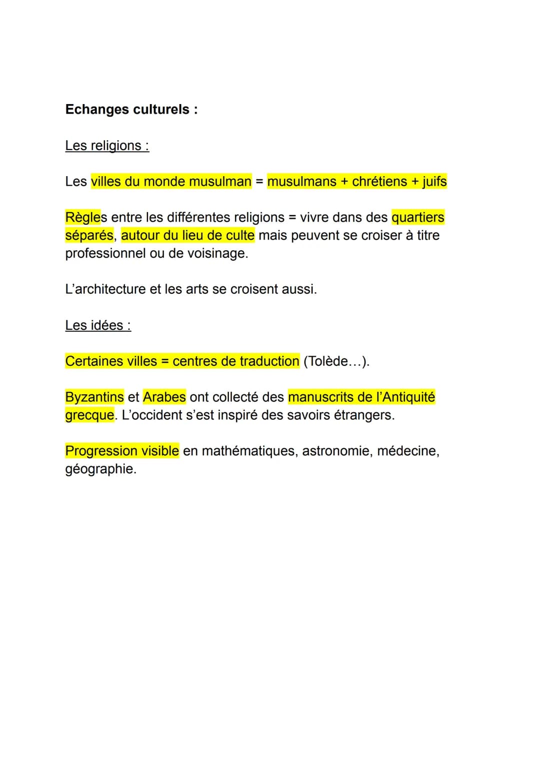 Histoire
Chapitre n°2 - La méditerranée médiévale: espace d'échanges et
de conflits
I-Les trois grandes civilisations méditerranéennes au XI
