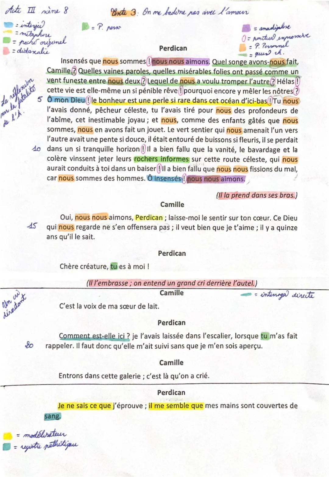 Texte 3 : On ne badine pas avec l’amour (acte III, scène 8)