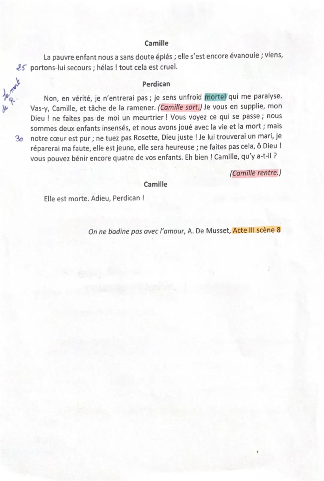 Acti III xène 8
= interjec
= metaphore
= peché orufenel
= didaxalie
Cente 3. On me badine pas avec l'aman
= P. pesso
Perdican
= anadijalne
O