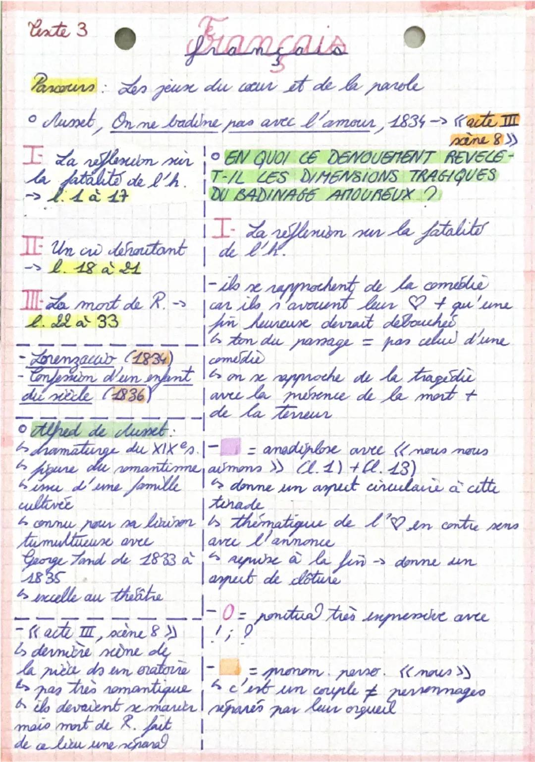 Acti III xène 8
= interjec
= metaphore
= peché orufenel
= didaxalie
Cente 3. On me badine pas avec l'aman
= P. pesso
Perdican
= anadijalne
O