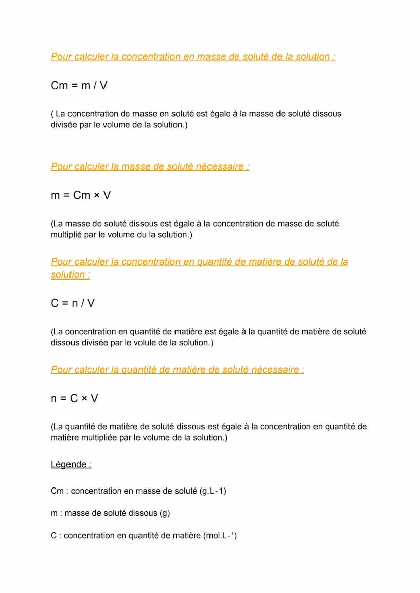 Chapitre 7: Solutions aqueuses acides, basiques et
neutres
I - Relation entre quantité de matière, masse et masse
molaire
La quantité de mat